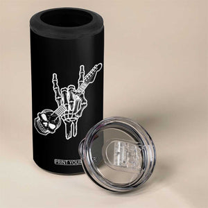 Rock N Roll 4 in 1 Can Cooler Tumbler Skeleton Hand Playing Guitar Heavy Metal Music TS12 Print Your Wear