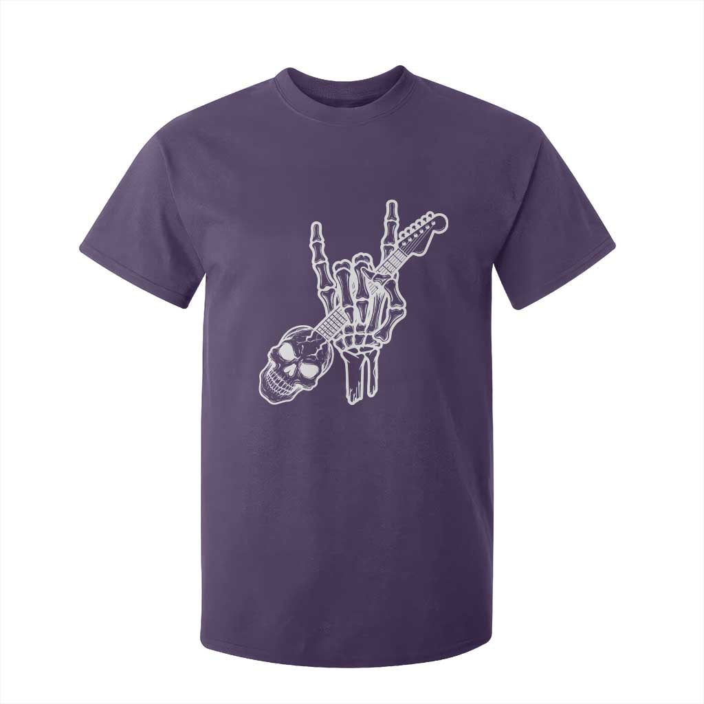 Rock N Roll T Shirt For Kid Skeleton Hand Playing Guitar Heavy Metal Music TS12 Purple Print Your Wear