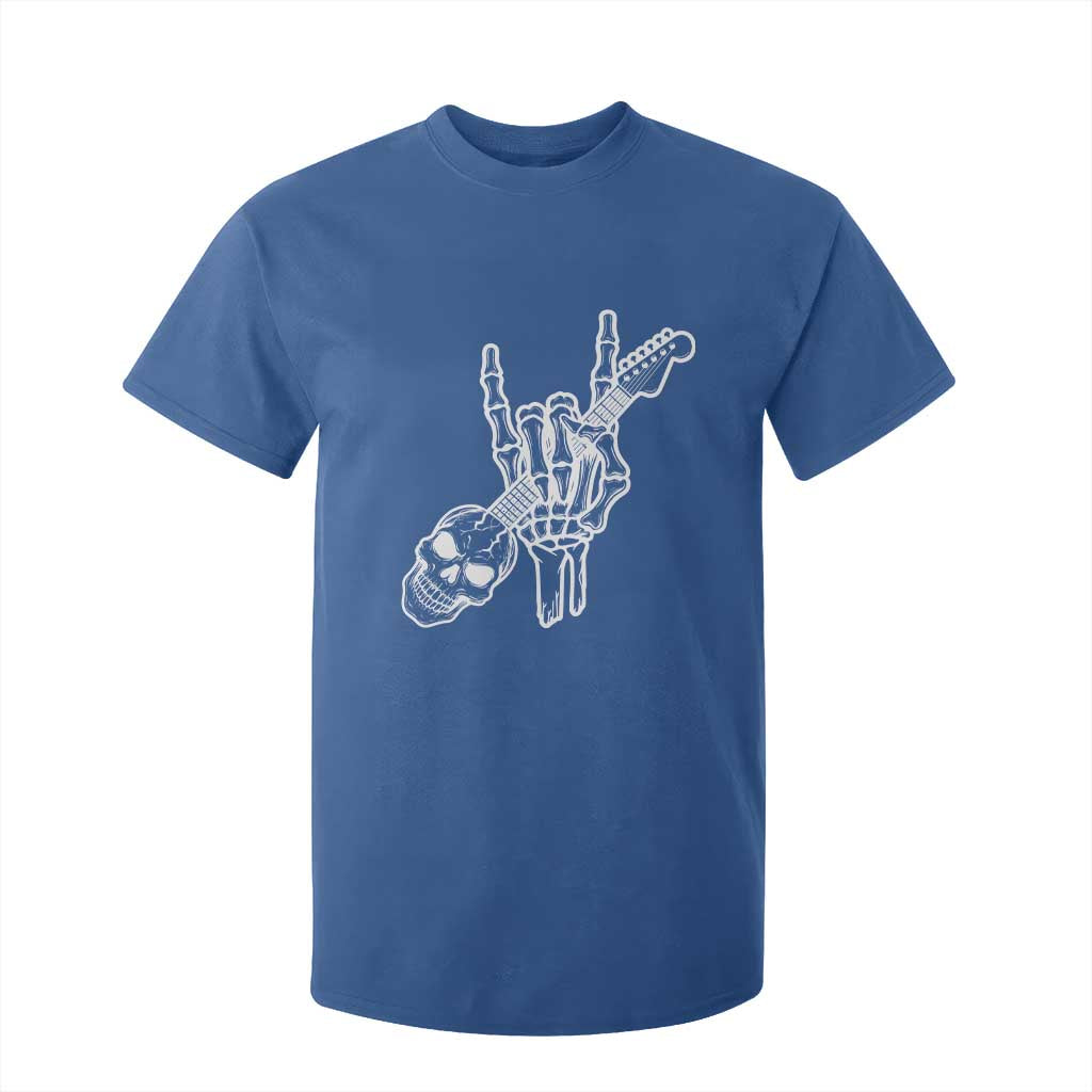 Rock N Roll T Shirt For Kid Skeleton Hand Playing Guitar Heavy Metal Music TS12 Royal Blue Print Your Wear