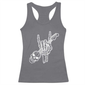 Rock N Roll Racerback Tank Top Skeleton Hand Playing Guitar Heavy Metal Music TS12 Charcoal Print Your Wear