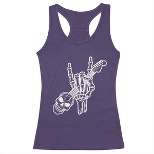 Rock N Roll Racerback Tank Top Skeleton Hand Playing Guitar Heavy Metal Music TS12 Purple Print Your Wear