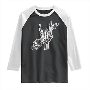 Rock N Roll Raglan Shirt Skeleton Hand Playing Guitar Heavy Metal Music TS12 Black White Print Your Wear