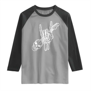 Rock N Roll Raglan Shirt Skeleton Hand Playing Guitar Heavy Metal Music TS12 Sport Gray Black Print Your Wear
