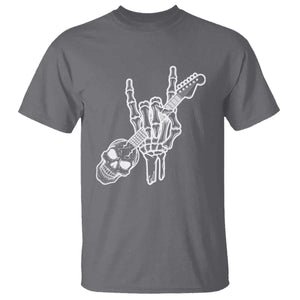 Rock N Roll T Shirt Skeleton Hand Playing Guitar Heavy Metal Music TS12 Charcoal Print Your Wear