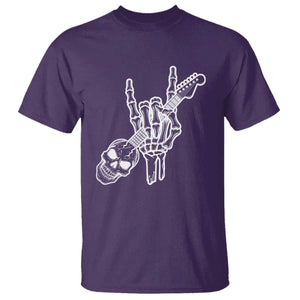 Rock N Roll T Shirt Skeleton Hand Playing Guitar Heavy Metal Music TS12 Purple Print Your Wear