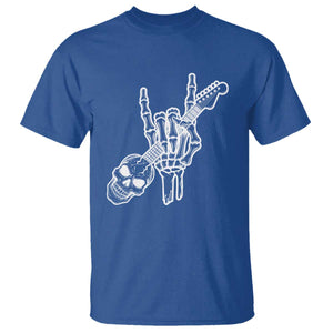 Rock N Roll T Shirt Skeleton Hand Playing Guitar Heavy Metal Music TS12 Royal Blue Print Your Wear