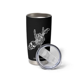 Rock N Roll Tumbler Cup Skeleton Hand Playing Guitar Heavy Metal Music TS12 Print Your Wear