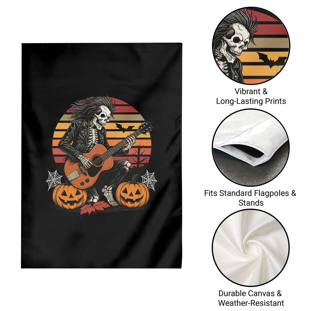 Halloween Rock Garden Flag Skeleton Playing Guitar Rock And Roll TS12 Print Your Wear