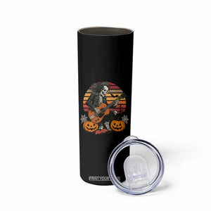 Halloween Rock Skinny Tumbler Skeleton Playing Guitar Rock And Roll TS12 Print Your Wear