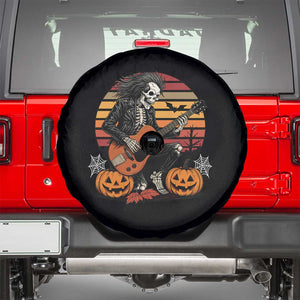 Halloween Rock Spare Tire Cover Skeleton Playing Guitar Rock And Roll TS12 Black Print Your Wear