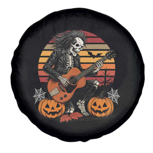 Halloween Rock Spare Tire Cover Skeleton Playing Guitar Rock And Roll TS12 Print Your Wear