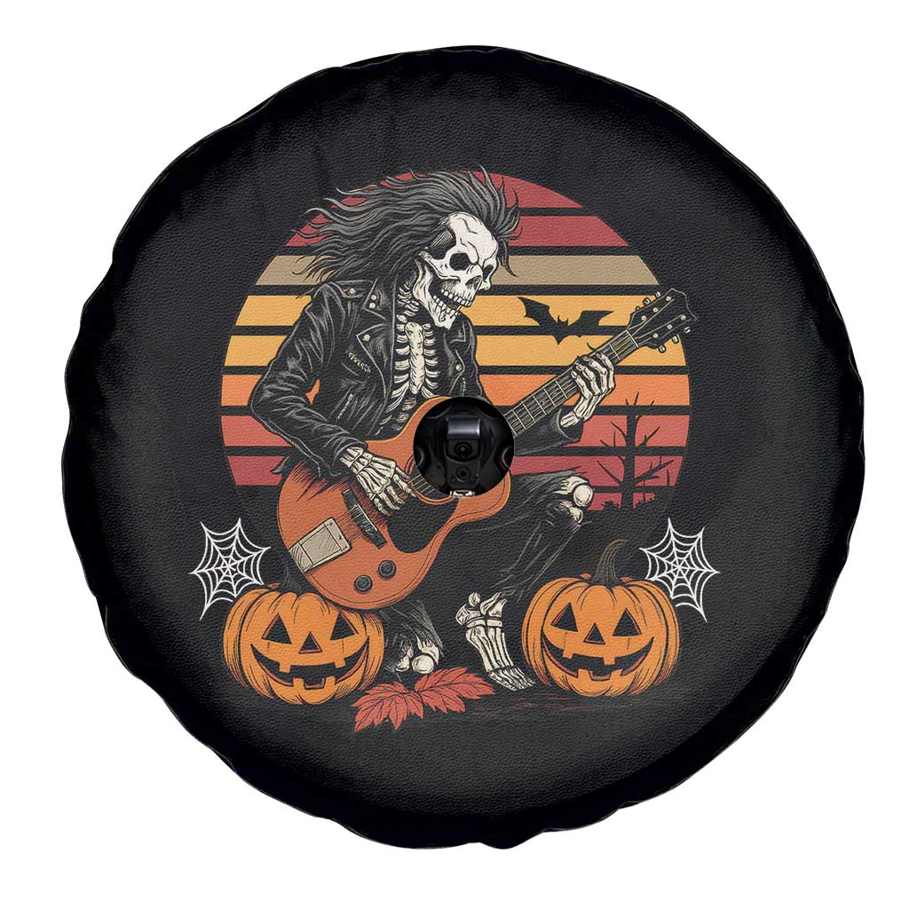 Halloween Rock Spare Tire Cover Skeleton Playing Guitar Rock And Roll TS12 Print Your Wear