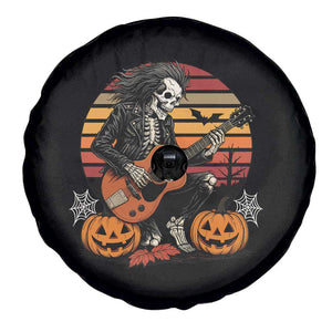 Halloween Rock Spare Tire Cover Skeleton Playing Guitar Rock And Roll TS12 Print Your Wear