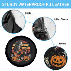 Halloween Rock Spare Tire Cover Skeleton Playing Guitar Rock And Roll TS12 Print Your Wear