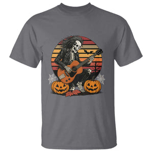 Halloween Rock T Shirt Skeleton Playing Guitar Rock And Roll TS12 Charcoal Print Your Wear
