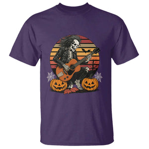 Halloween Rock T Shirt Skeleton Playing Guitar Rock And Roll TS12 Purple Print Your Wear