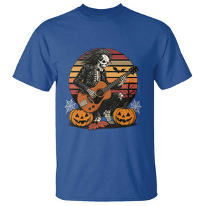 Halloween Rock T Shirt Skeleton Playing Guitar Rock And Roll TS12 Royal Blue Print Your Wear