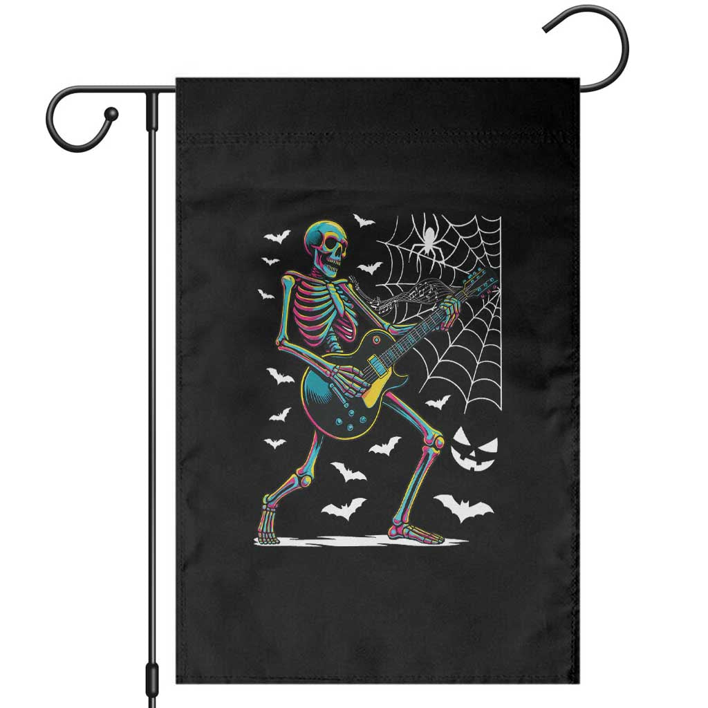 Halloween Rock And Roll Garden Flag Skeleton Playing Guitar TS12 Black Print Your Wear