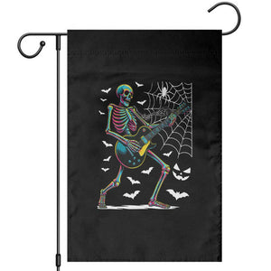 Halloween Rock And Roll Garden Flag Skeleton Playing Guitar TS12 Black Print Your Wear