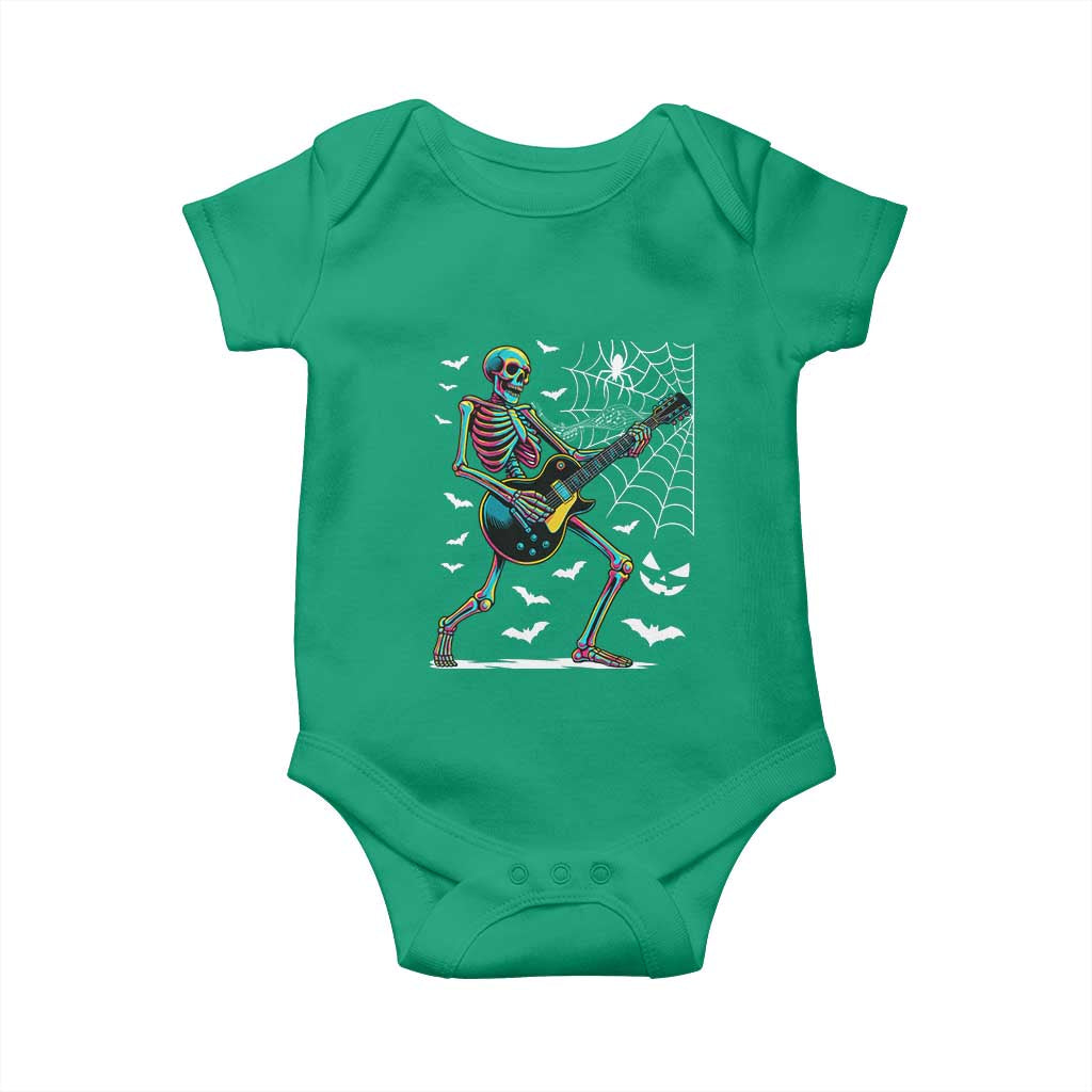 Halloween Rock And Roll Baby Onesie Skeleton Playing Guitar TS12 Irish Green Print Your Wear