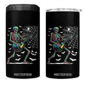 Halloween Rock And Roll 4 in 1 Can Cooler Tumbler Skeleton Playing Guitar TS12 One Size: 16 oz Black Print Your Wear