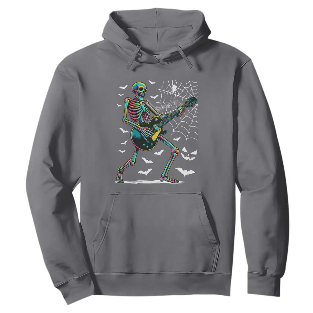 Halloween Rock And Roll Hoodie Skeleton Playing Guitar TS12 Charcoal Print Your Wear