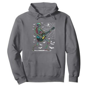 Halloween Rock And Roll Hoodie Skeleton Playing Guitar TS12 Charcoal Print Your Wear