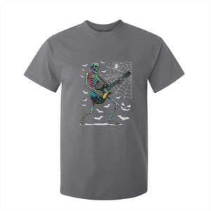 Halloween Rock And Roll T Shirt For Kid Skeleton Playing Guitar TS12 Charcoal Print Your Wear