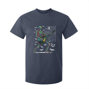 Halloween Rock And Roll T Shirt For Kid Skeleton Playing Guitar TS12 Navy Print Your Wear