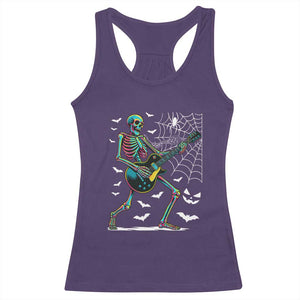 Halloween Rock And Roll Racerback Tank Top Skeleton Playing Guitar TS12 Purple Print Your Wear