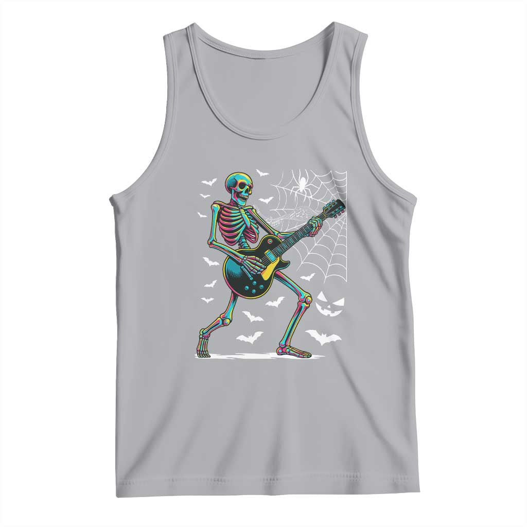 Halloween Rock And Roll Tank Top Skeleton Playing Guitar TS12 Athletic Heather Print Your Wear