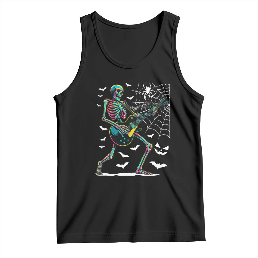 Halloween Rock And Roll Tank Top Skeleton Playing Guitar TS12 Black Print Your Wear