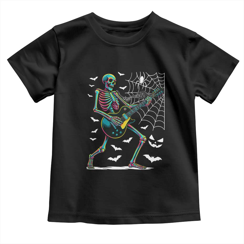 Halloween Rock And Roll Toddler T Shirt Skeleton Playing Guitar TS12 Black Print Your Wear