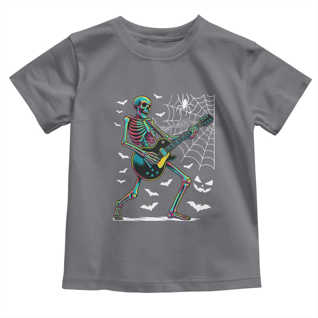 Halloween Rock And Roll Toddler T Shirt Skeleton Playing Guitar TS12 Charcoal Print Your Wear