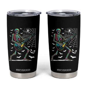 Halloween Rock And Roll Tumbler Cup Skeleton Playing Guitar TS12 Black Print Your Wear