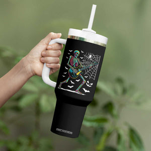 Halloween Rock And Roll Tumbler With Handle Skeleton Playing Guitar TS12 Print Your Wear