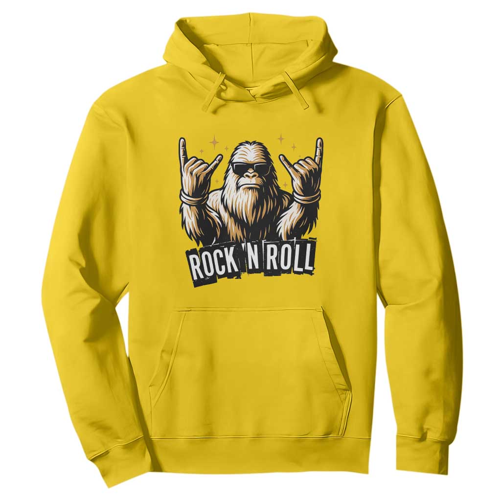 Funny Bigfoot Rock N Roll Hoodie Music Lover Sasquatch TS12 Daisy Print Your Wear