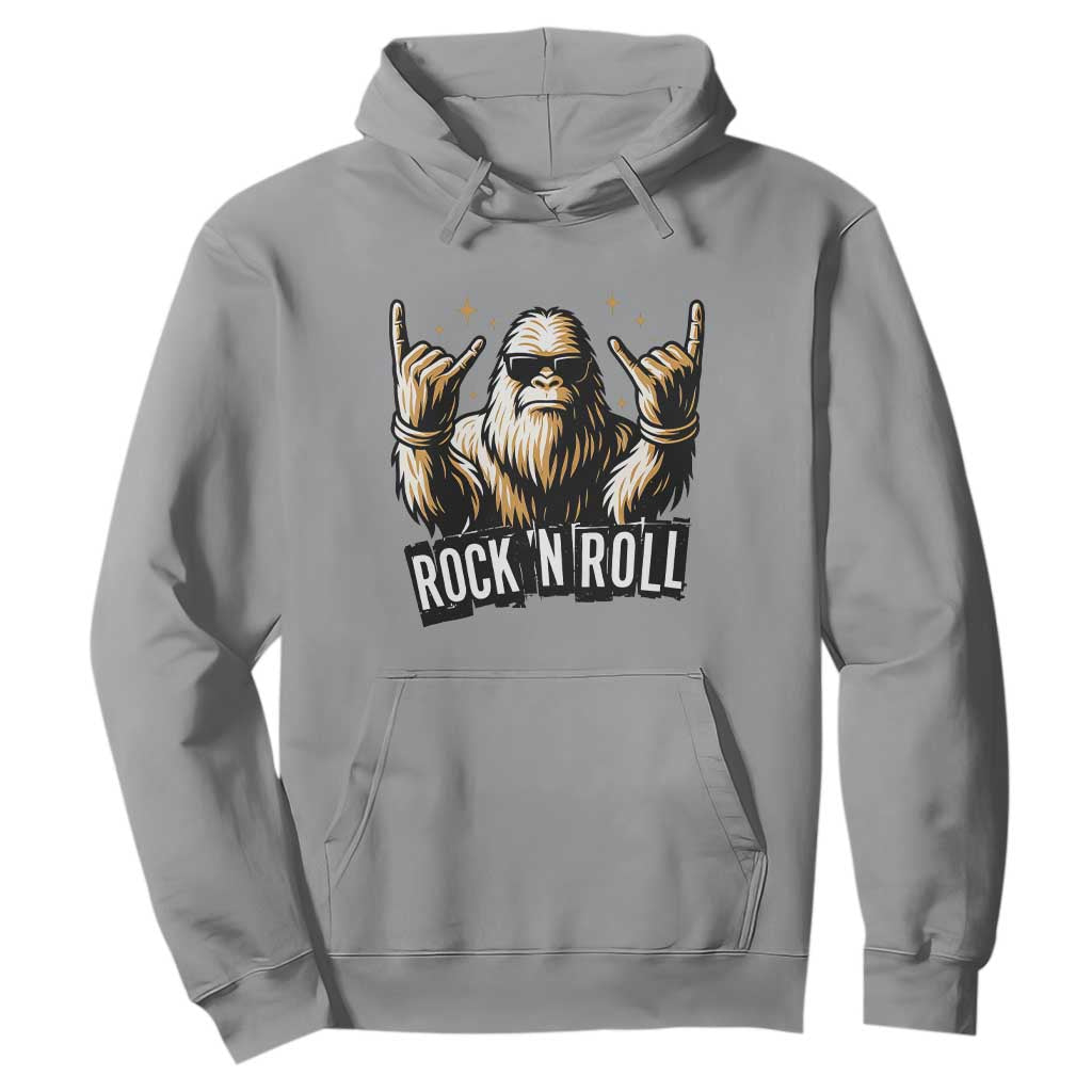 Funny Bigfoot Rock N Roll Hoodie Music Lover Sasquatch TS12 Sport Gray Print Your Wear