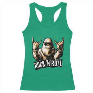 Funny Bigfoot Rock N Roll Racerback Tank Top Music Lover Sasquatch TS12 Irish Green Print Your Wear