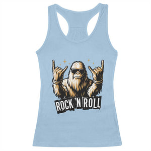 Funny Bigfoot Rock N Roll Racerback Tank Top Music Lover Sasquatch TS12 Light Blue Print Your Wear