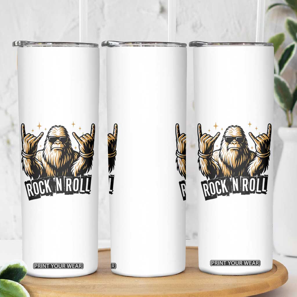 Funny Bigfoot Rock N Roll Skinny Tumbler Music Lover Sasquatch TS12 Print Your Wear