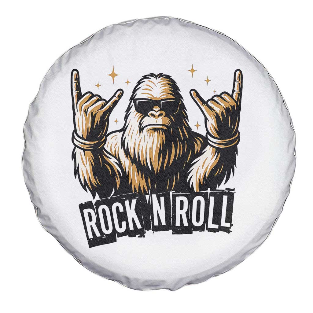 Funny Bigfoot Rock N Roll Spare Tire Cover Music Lover Sasquatch TS12 Print Your Wear
