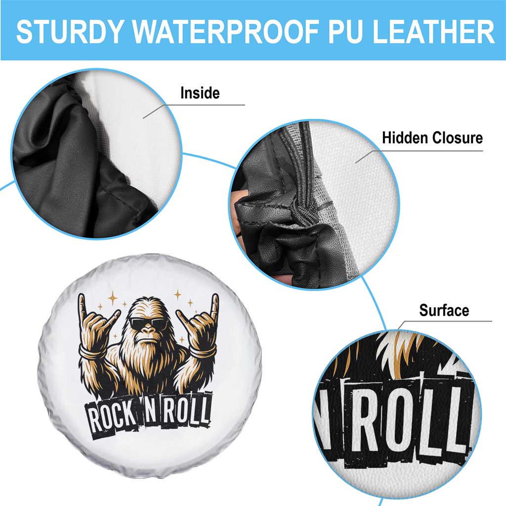 Funny Bigfoot Rock N Roll Spare Tire Cover Music Lover Sasquatch TS12 Print Your Wear