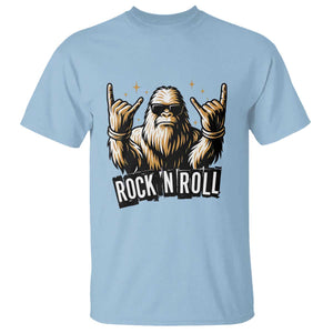 Funny Bigfoot Rock N Roll T Shirt Music Lover Sasquatch TS12 Light Blue Print Your Wear