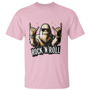 Funny Bigfoot Rock N Roll T Shirt Music Lover Sasquatch TS12 Light Pink Print Your Wear