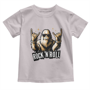 Funny Bigfoot Rock N Roll Toddler T Shirt Music Lover Sasquatch TS12 Ice Gray Print Your Wear