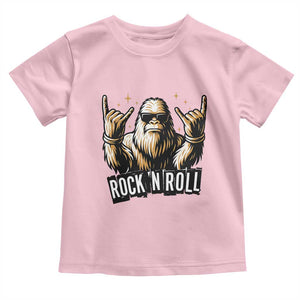 Funny Bigfoot Rock N Roll Toddler T Shirt Music Lover Sasquatch TS12 Light Pink Print Your Wear