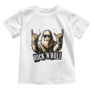 Funny Bigfoot Rock N Roll Toddler T Shirt Music Lover Sasquatch TS12 White Print Your Wear