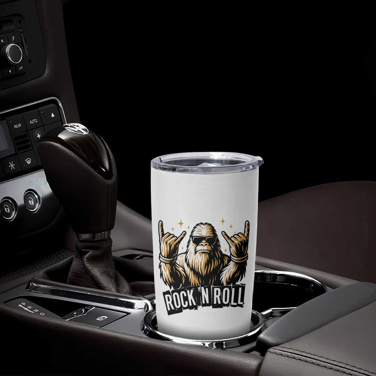 Funny Bigfoot Rock N Roll Tumbler Cup Music Lover Sasquatch TS12 Print Your Wear