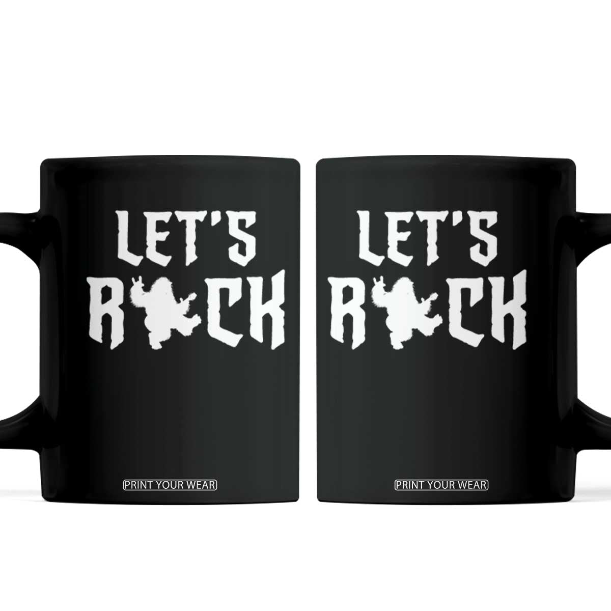 Bigfoot Rock N Roll Coffee Mug Funny Lets Rock Music Lover TS12 Black Print Your Wear